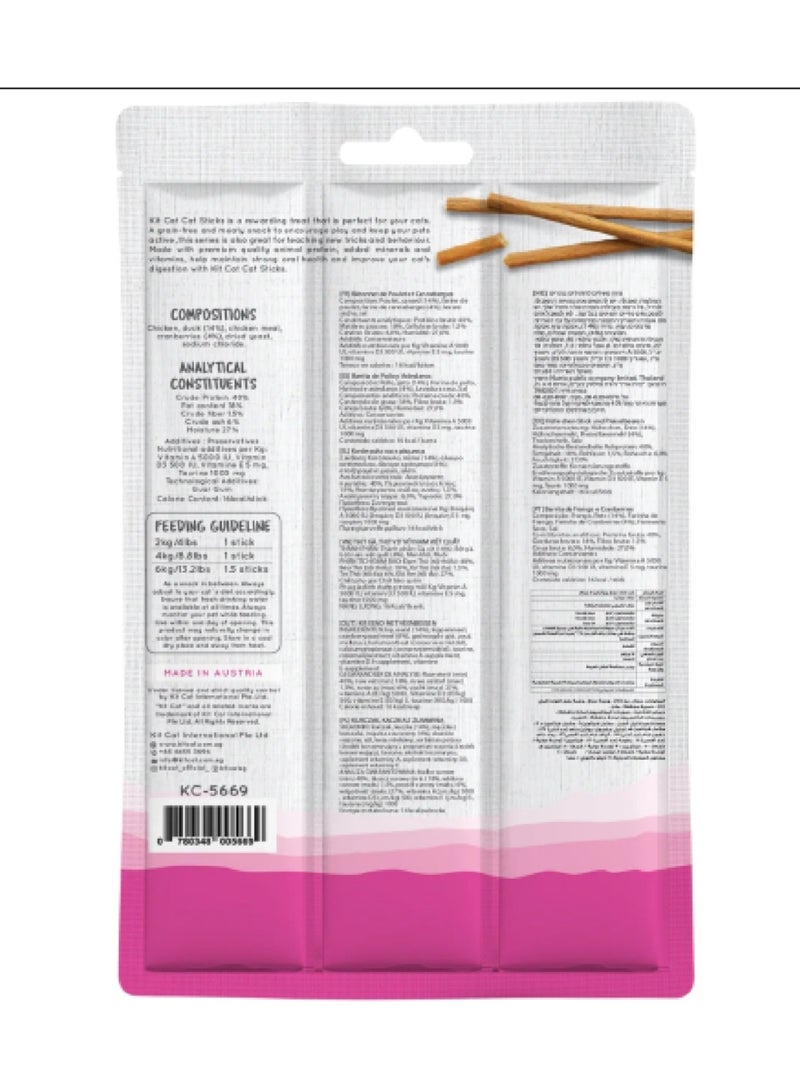 Kit Cat Super Premium Grain Free Cat Stick Chicken, Duck & Cranberries Flavor - Image 2